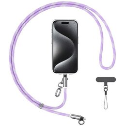 Smycz do telefonu z kablem do ładowania USB-C - Lightning USAMS SJ746 30W 1.2 m Fioletowy