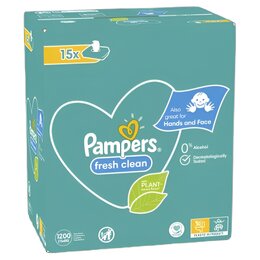 Chusteczki nawilżane PAMPERS Fresh Clean 15X80 (1200 szt.)