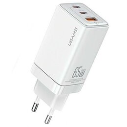Ładowarka sieciowa USAMS US-CC180 65W Gan Fast Charging Biały