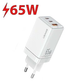Ładowarka sieciowa USAMS US-CC180 65W Gan Fast Charging Biały