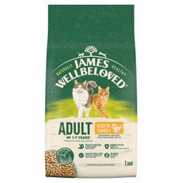 Karma dla kota JAMES WELLBELOVED Adult Monobiałkowa z indykiem 1.5 kg