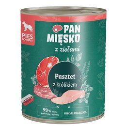 Karma dla psa PAN MIĘSKO z Ziołami Pasztet z królikiem 800 g