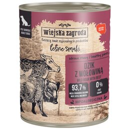 Karma dla psa WIEJSKA ZAGRODA Leśne smaki Dzik z wołowiną 800 g