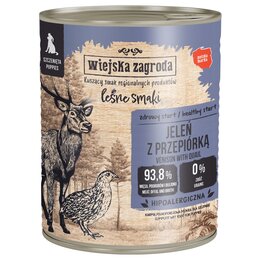 Karma dla psa WIEJSKA ZAGRODA Junior Leśne smaki Jeleń z przepiórką 800 g