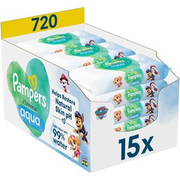 Chusteczki nawilżane PAMPERS Harmonie Aqua Psi Patrol (720 szt.)