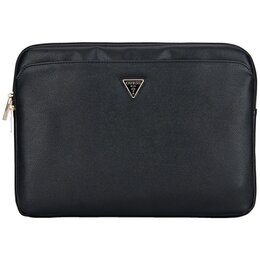 Etui na laptopa GUESS Sleeve Grained Zipper Pocket Triangle Logo 14 cali Czarny