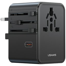 Adapter podróżny USAMS Travel Adapter CC310 Czarny
