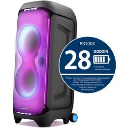 Power Audio BLAUPUNKT PB100X, 500W, Bluetooth, Bateria 28 godzin, Tuner FM, Tryb EXTREME BASS, USB C, Dedykowana aplikacja