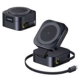 Ładowarka indukcyjna BASEUS Picogo 2w1 67W Czarny Qi2 MagSafe