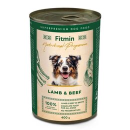 Karma dla psa FITMIN z wołowiną i jagnięciną 400 g