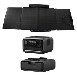 Panel fotowoltaiczny ECOFLOW 1ECO1000-04 160W + Stacja zasilania ECOFLOW River 3 Plus 286 Wh + Bateria ECOFLOW 286Wh do River 3 Plus Smart