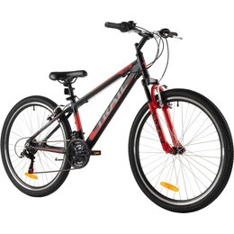 Rower młodzieżowy TRAIL 600 Stal 26 cali dla chłopca Czarno-czerwony