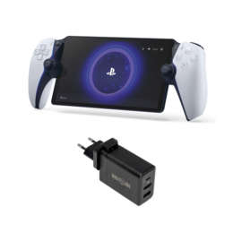 Kontroler SONY PlayStation Portal Biało-czarny + Ładowarka MAD DOG GCD600K Dock Charger TV 4K do Nintendo Switch, tabletu, telefonu