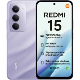 Smartfon XIAOMI Redmi 15 6/128GB 6.9" 144Hz Fioletowy