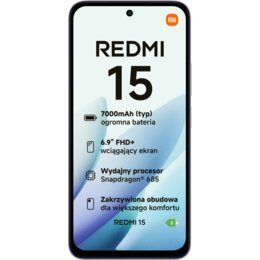 Smartfon XIAOMI Redmi 15 6/128GB 6.9" 144Hz Fioletowy