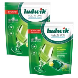 Kapsułki do zmywarek LUDWIK All in One Ultimate Shine - 80 szt.