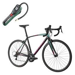 Rower szosowy FONDRIEST Eagle 1.0 D21 28 cali Czarno-różowo-seledynowy + Pompka rowerowa BOSCH EasyPump 0603947000