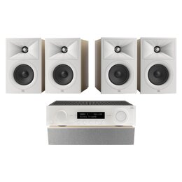 Amplituner JBL MA310 Biały + Kolumna głośnikowa JBL Stage 2 240 B Biały (4 szt.) + Głośnik centralny JBL Stage 2 245C Biały (1 szt.)