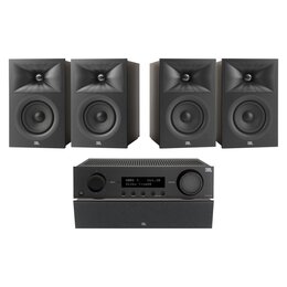 Amplituner JBL MA510 Czarny + Kolumna głośnikowa JBL Stage 2 240 B Czarny (4 szt.) + Głośnik centralny JBL Stage 2 245C Czarny (1 szt.)