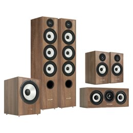 Kolumna głośnikowa PYLON AUDIO Pearl 27 Orzech (2 szt.) + Kolumny głośnikowe PYLON AUDIO Pearl Monitor Orzech (2 szt.) + Głośnik centralny PYLON AUDIO Pearl Center Orzech (1 szt.) + Subwoofer PYLON AUDIO Pearl Sub Orzech