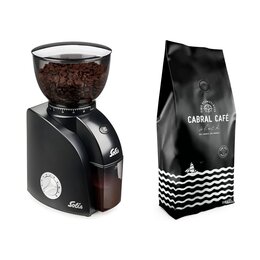 Młynek do kawy SOLIS Scala Zero Static + Kawa ziarnista CABRAL CAFE Black 1 kg (Rzemieślnicza)