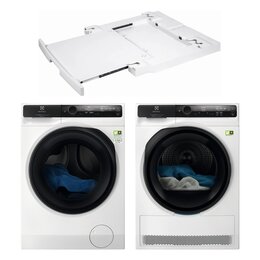 Pralka ELECTROLUX EW9F7607WCP ColourCare 900 11kg 1600 obr SoftWater + Suszarka ELECTROLUX EW9D787KCP z pompą ciepła + Łącznik ELECTROLUX E1WYHSK2