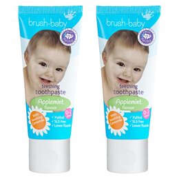 Pasta do zębów BRUSH-BABY Teething z rumiankiem 2 x 50 ml
