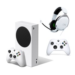 Konsola MICROSOFT XBOX Series S Robot White + Kontroler MICROSOFT bezprzewodowy Xbox Robot White + Słuchawki HYPERX Cloud Stinger 2 Core Xbox Nauszne