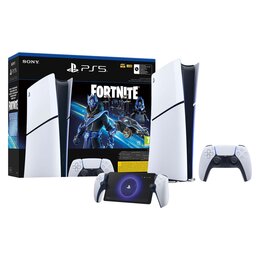 Konsola SONY PlayStation 5 Digital Slim Fortnite Cobalt - Zestaw Startowy + Kontroler SONY PlayStation Portal Biało-czarny