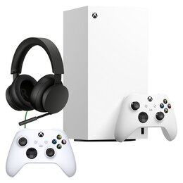 Konsola MICROSOFT XBOX Series X bez napędu Biały + Słuchawki MICROSOFT Headset Stereo 8LI-00002 Nauszne + Kontroler MICROSOFT bezprzewodowy Xbox Robot White
