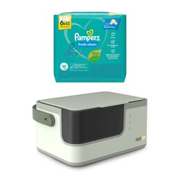 Podgrzewacz do nawilżanych chusteczek NENO Abrazo + Chusteczki nawilżane PAMPERS Fresh Clean (312 szt.)
