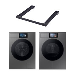 Pralka SAMSUNG BESPOKE AI WF90F09C4SU4 9kg 1400 obr AI Home AI EcoBubble Autodozowanie + Suszarka SAMSUNG BESPOKE AI DV90F09F4SU4 z pompą ciepła + Łącznik SAMSUNG SKK-ZSD