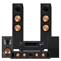 Amplituner Onkyo TX-NR6100 Czarny + Kolumna głośnikowa KLIPSCH R-800F Czarny (2 szt.) + Głośnik centralny KLIPSCH Reference R-30C Czarny (1 szt.) + Kolumny głośnikowe KLIPSCH R-51M Czarny (2 szt.)