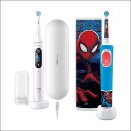Szczoteczka magnetyczna ORAL-B IO 9 Biały + Szczoteczka rotacyjna ORAL-B Kids Pro Spiderman + Etui