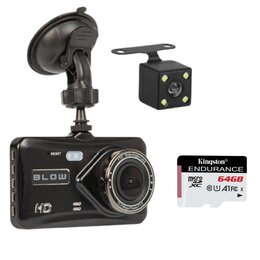 Wideorejestrator BLOW Blackbox DVR F800 + Karta pamięci KINGSTON Endurance microSDXC 64GB