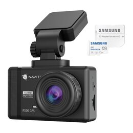 Wideorejestrator NAVITEL R500 GPS + Karta pamięci SAMSUNG Pro Endurance microSDXC 128GB + Adapter
