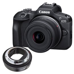 Aparat CANON EOS R100 + Obiektyw RFS 18-45mm S EU26 + Adapter VILTROX EF-R2