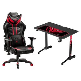 Biurko DIABLO CHAIRS X-MATE 1000 + Fotel DIABLO CHAIRS X-Ray (L) Czarno-czerwony