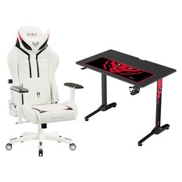 Biurko DIABLO CHAIRS X-MATE 1000 + Fotel DIABLO CHAIRS X-Ray (L) Biało-czarny