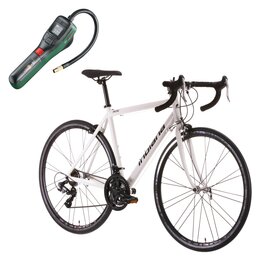 Rower szosowy INDIANA Racing M20 28 cali męski Biały + Pompka rowerowa BOSCH EasyPump 0603947000