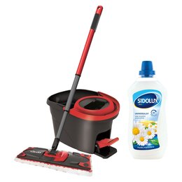 Mop obrotowy VILEDA Easy Wring Ultramax Turbo + Płyn do mycia podłóg SIDOLUX Mydło Marsylskie 1000 ml