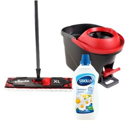 Mop płaski VILEDA Ultramax Turbo XL + Płyn do mycia podłóg SIDOLUX Mydło Marsylskie 1000 ml