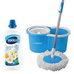 Mop obrotowy ESPERANZA Perfect Clean EHS005 + Płyn do mycia podłóg SIDOLUX Mydło Marsylskie 1000 ml