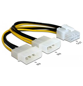 Kabel 2x Molex - PCI Express DELOCK 0.15 m