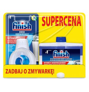 Płyn do czyszczenia zmywarek FINISH Hygienic Clean 250 ml + Odświeżacz Finish Świeży zapach