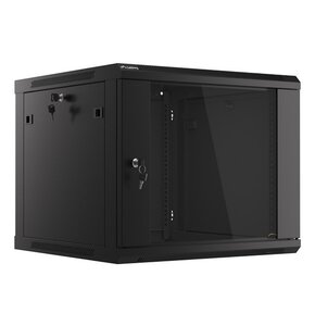 Szafa RACK LANBERG 19" 9U WF01-6609-10B 600 x 600 mm, Wisząca Czarny