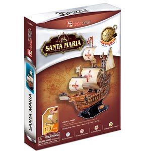 Puzzle 3D CUBIC FUN Żaglowiec Santa Maria T4008H (113 elementów)