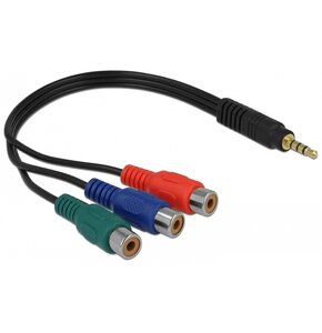 Kabel MiniJack 3.5 mm - 3x RCA DELOCK 0.24 m