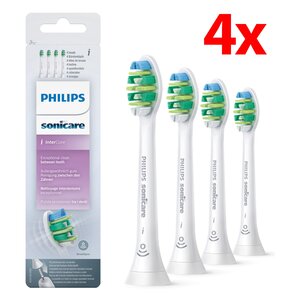 Oryginalne końcówki Philips Sonicare I INTER HX9004/10 Średnio miękkie włókna (4 szt. zapas na rok) (Trudno dostępne miejsca)