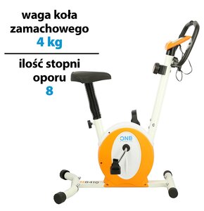 Rower magnetyczny ONE FITNESS M8410 Biało-pomarańczowy